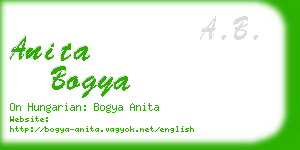 anita bogya business card